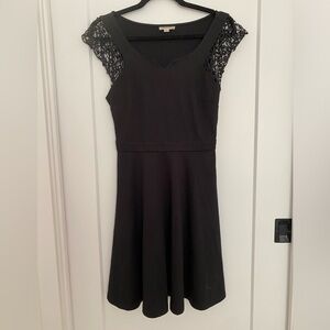 Black Dress with Lace Sleeves